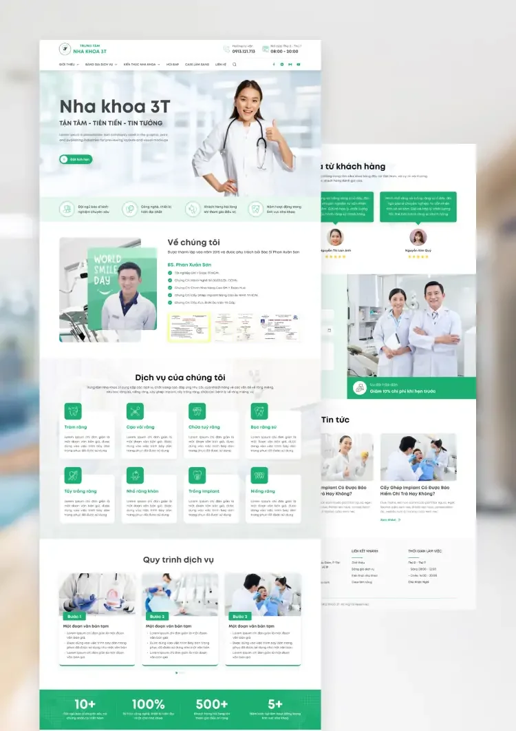 Quata agency thiet ke website chuyen nghiep cho nha khoa 3T